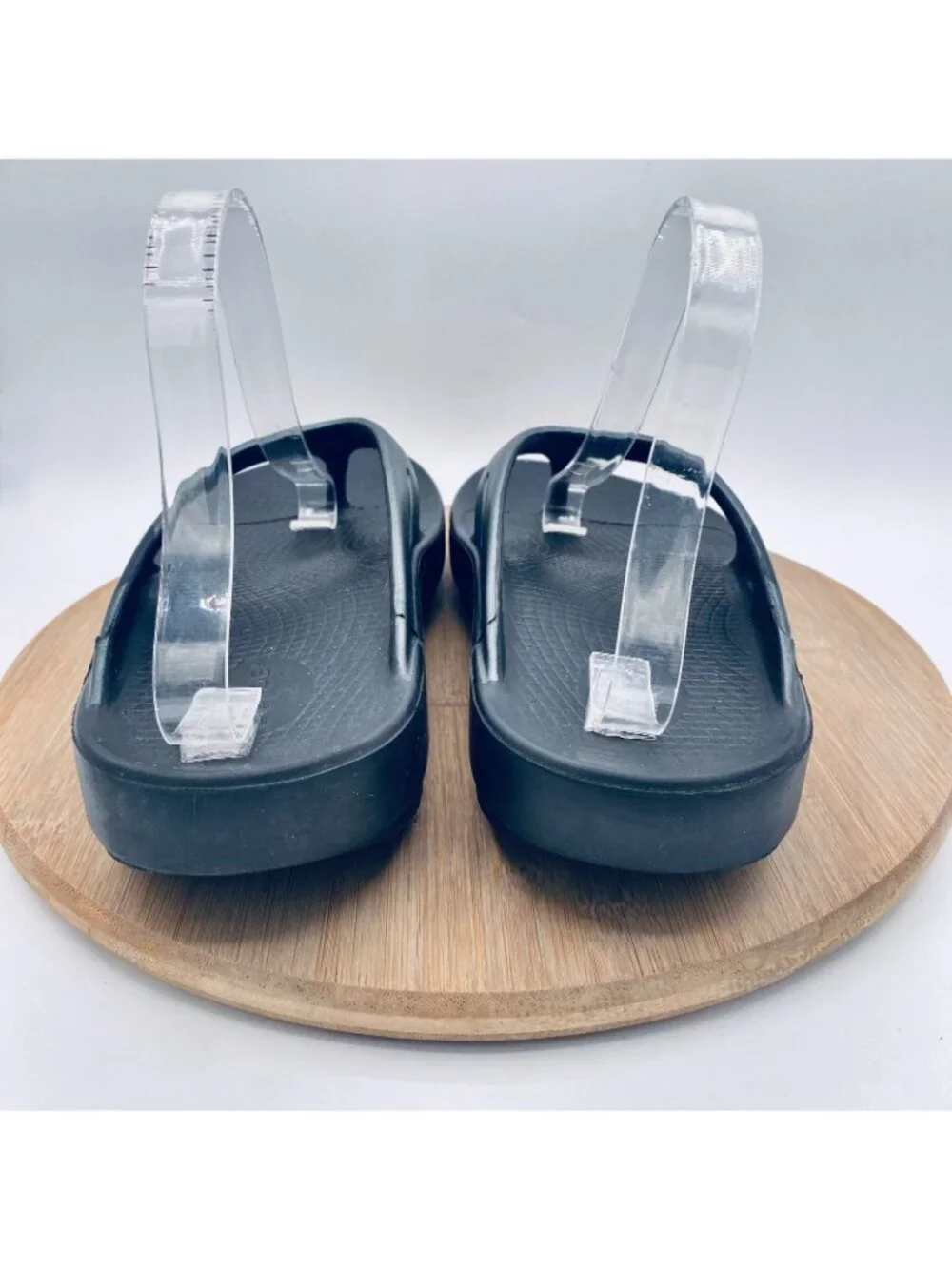 Oofos Shoes Mens 10 Gray Black Rubber OOriginal Comfort Recovery Slides